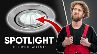 SPOTLIGHT wechseln  Glühbirne eines EINBAUSTRAHLER tauschen Anleitung [upl. by Sandie]