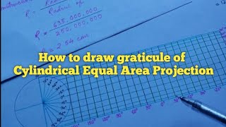 How to draw graticule of Cylindrical Equal Area Projection in Hindi II Cylindrical Projection [upl. by Llerret167]