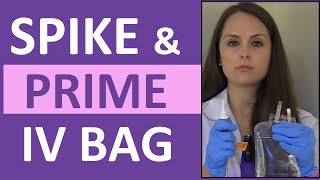 How to Prime IV Tubing Line  How to Spike a IV Bag for Nursing [upl. by Just]