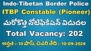 ITBP Constable Pioneer Recruitment 2024 Apply Online for constable tradesman recruitment 2024 [upl. by Selie]