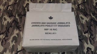 Canadian Army ration Pack Chicken and Sausage Jambalaya [upl. by Yedrahs252]