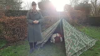 Zeltbahn tent setup and nestof premium zeltbahn review  wehrmacht zeltbahn encampment [upl. by Krys]