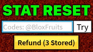 ALL STAT RESET codes in 35 seconds Blox Fruits [upl. by Oeflein]