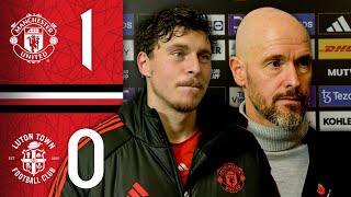 Lindelof Maguire And Ten Hag React To Win Against Luton 💪 [upl. by Vacuva]