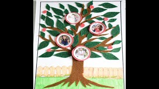 How To Make Family Tree  My Family Tree With Photo Project By Cyrus Kiddie Toys [upl. by Nyrek]