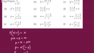 GCSE Algebra Changing the Subject of an Equation rearranging formulae [upl. by Alasdair]