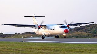 DAT ATR72  Arrival at Stord airport September 2023 [upl. by Ajile709]