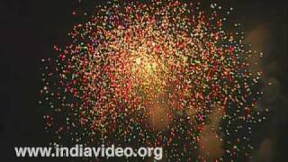 Fire works Thrissur Pooram temple festival Kerala India [upl. by Garrett]