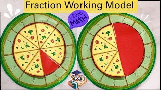 Maths Working Model on Fraction  Fraction Maths  Fraction Model Project [upl. by Pitzer]