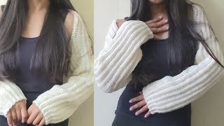 How to crochet bolero shrug🤍easy simple steps [upl. by Tanitansy]