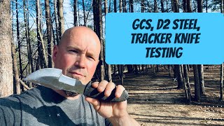 GCS Handmade Tracker Knife D2 steel Full Test [upl. by Maidie913]