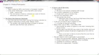 AP US Government Chapter 8  Political Participation [upl. by Annairdna]