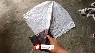 How To Make A Kite With Plastic Bag amp Broom Sticks  Phadar Sharla Kite Bannay Ka Tarika [upl. by Narmi]