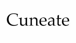 How to Pronounce Cuneate [upl. by Dun504]