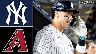 New York Yankees vs Arizona Diamondbacks  Game Highlights  92223 [upl. by Ajani]