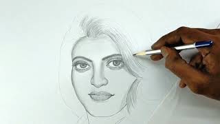 Free hand Basic of potrait Drawing  Beginners pencil sketch [upl. by Akedijn997]