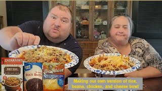 Zatarains Dirty Rice with chicken beans and cheese [upl. by Adnolor]