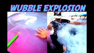 GIANT SUPER WATER WUBBLE BUBBLE EXPLOSION CHALLENGE 2017 AMAZING WUBBELS [upl. by Itin917]