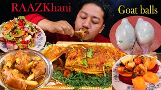 Poleko Raazkhani Whole fish jhol Khasi ko khutta soup Eggplant chat With kodo jhol Mukbang [upl. by Ahsaeyt]