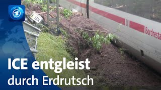 ICE entgleist durch Erdrutsch  Hochwasser Regen und Überschwemmungen in Süddeutschland [upl. by Niboc717]