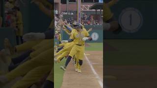 Whole Team Conga Lines after Homerun  Savannah Bananas shorts baseball dance savannahbananas [upl. by Enirac847]