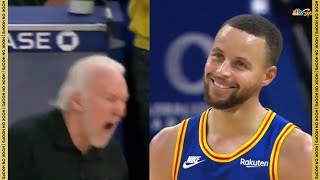 Steph Curry Hitting the Half Court Buzzer Made Greg Popovich MAD then Walked Out Right Away 😤 [upl. by Hedelman837]