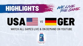 Highlights  USA vs Germany  2023 IIHFWorlds [upl. by Newsom67]