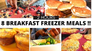 Batch Cook 8 Quick Breakfast Freezer Meals in 2 hours  Cook once eat all MONTH [upl. by Recneps454]