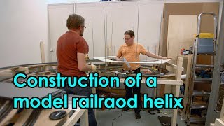 Construction of the second model railroad helix  Timelapse Trainroom4K [upl. by Ahsinrat]