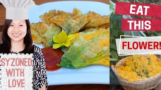 SQUASH BLOSSOM FRITTERS  TEMPURA  TORTANG BULAKLAK NG KALABASA  EASY RECIPES [upl. by Htebzil]