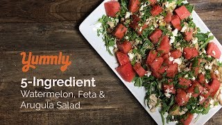 Easy Watermelon Arugula Salad  Cooking Basics by Yummly [upl. by Aleyak]