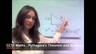 Pythagoras Theorem and Bearings GCSE Maths H Exam Question [upl. by Olzsal]