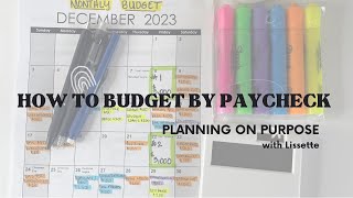 HOW TO BUDGET MONTHLY USING A CALENDAR  BIWEEKLY PAYCHECK  DECEMBER 2023 THEBUDGETMOM [upl. by Mcnally966]