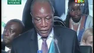 JT RTG DU 29 11 2017 Discours dAlpha Condé au 5ème Sommet UAUE [upl. by Appilihp]