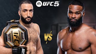 UFC 5 BELAL MUHAMMAD VS TYRON WOODLEY FOR THE UFC WORLD WELTERWEIGHT CHAMPIONSHIP BELT [upl. by Kemp]