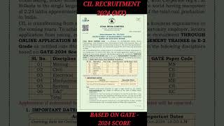 CIL coalindia MT sarkarinaukri managementtrainee gate gate2024 psu Recruitment of MT 2024 [upl. by Eannyl]