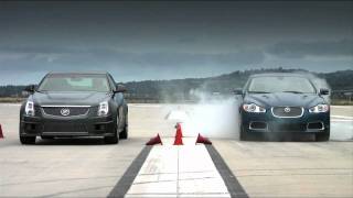 Cadillac CTSV vs Jag XFR  Drag Race [upl. by Shieh11]