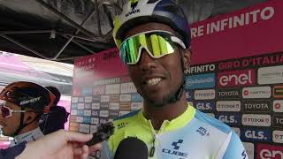 Biniam Girmay  Interview at the start  Stage 4  Giro dItalia 2024 [upl. by Trebled]