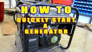 HOWTO Quickly Start A Generator That Wont Start [upl. by Borlase223]