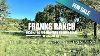 Franks Ranch  For Sale  8750 Acres  Edwards County Texas [upl. by Assiled45]