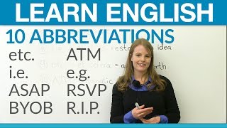 Learn English 10 abbreviations you should know [upl. by Kelwunn213]