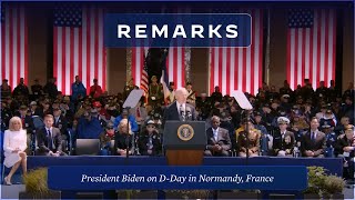 President Biden Delivers Remarks on DDay in Normandy France [upl. by Mert]