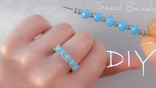 Easy Beaded Ring Tutorial How to Make Seed Bead Rings [upl. by Ennoval]