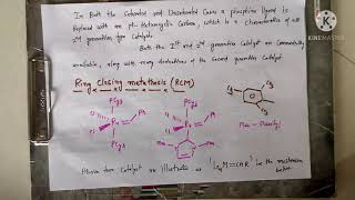 Metathesis  Grubbs 1st and 2nd generation catalyst Ring Closing metathesis [upl. by Neukam]