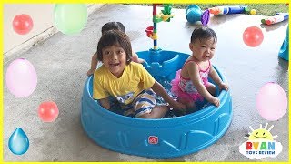 Step2 Play amp Shade Kiddie Swimming Pool water balloons [upl. by Nitnilc251]