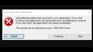 Fix Microsoft NET Framework Error Unhandled Exception Has Occurred In Your Application Windows PC [upl. by Aiykan]