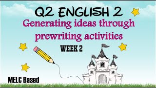 Q2 English2Wk2 Generate ideas through prewriting activities MELC Based [upl. by Havener521]