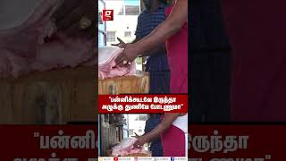 பன்னி வெட்றவன் அழுக்கு துணி தான் போடணுமா🐷Pork Shop Couple Interview [upl. by Yttocs]