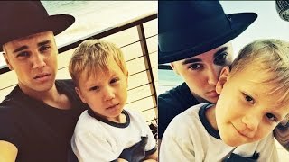 Justin Bieber amp Jaxon Bieber  New Photos 2015 [upl. by Aleak]