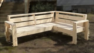 DIY Modern Outdoor Sectional  How To Build Outdoor Furniture [upl. by Esinahs]